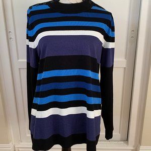Karl Lagerfeld women Black White Blue Striped Top
